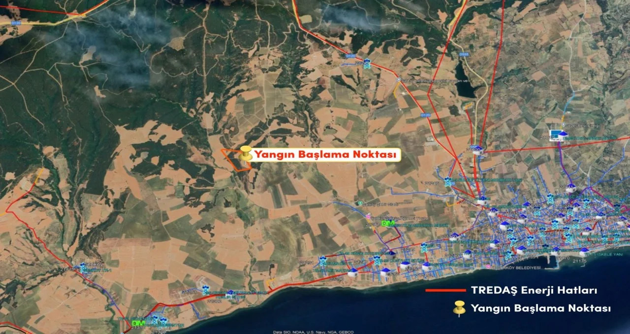 TREDAŞ ’tan Şarköy-Gelibolu Orman Yangınına Anında Müdahale
