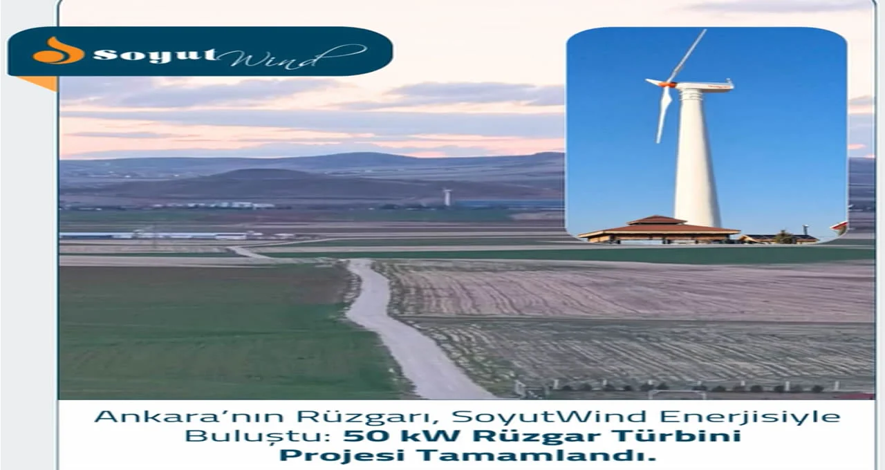 SoyutWind Yerli Mühendislikle Ankara’da 50 kW Rüzgar Türbini Devreye Aldı