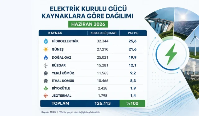Türkiye’nin Elektrik Kurulu Gücü Haziran 2026